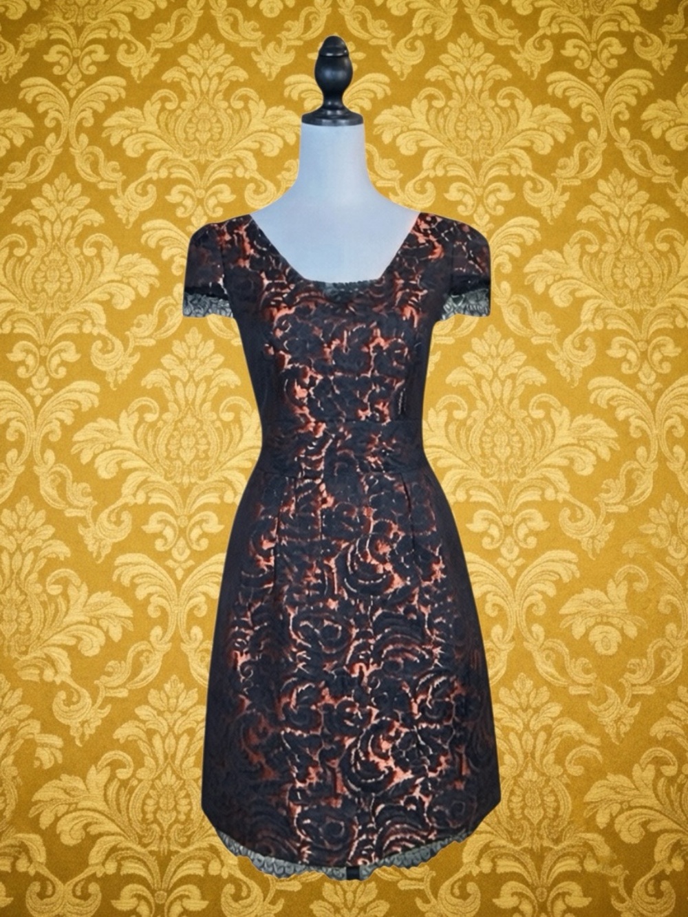 Nanette by Nanette Lepore Retro Coquette Lace Jacquard Formal Cocktail Dress 10